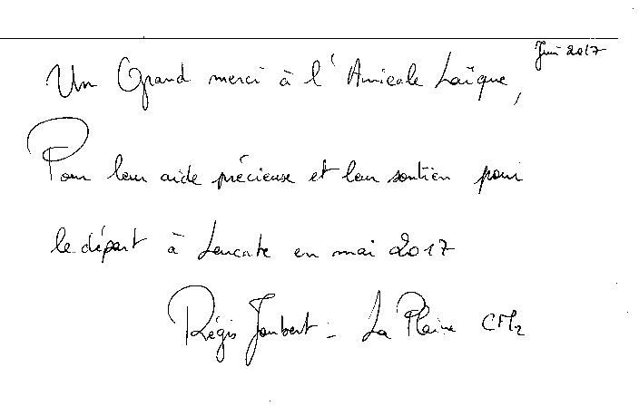 Remerciements cm2 leucate 2017